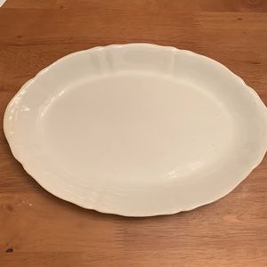 Vintage Syracuse China Oval Platter Serving Dish with Scalloped Edge